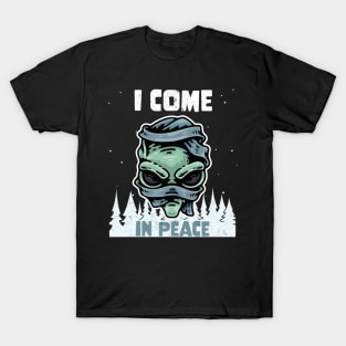 Alien Galaxy Science Space Lover I Come In Peace T-Shirt